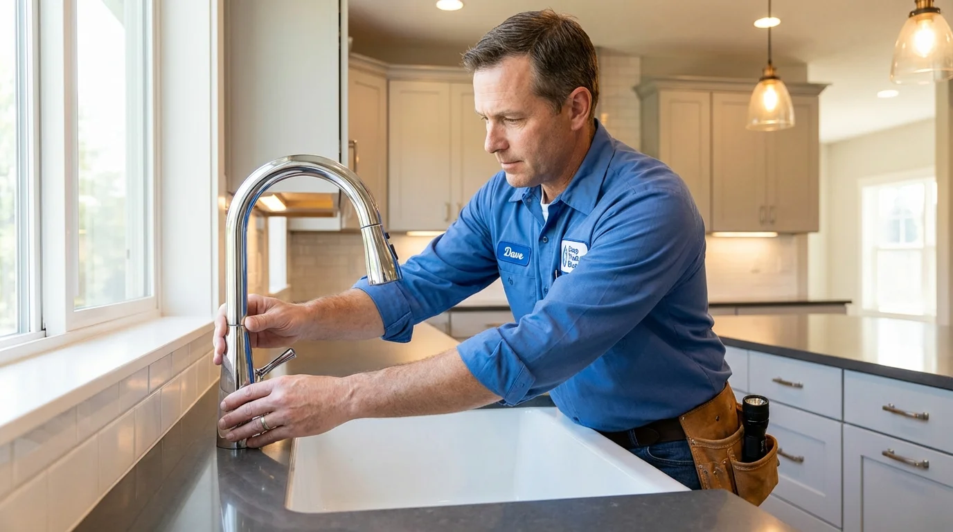 Kitchen faucet installation by Johns Plumbing LLC in Westbury